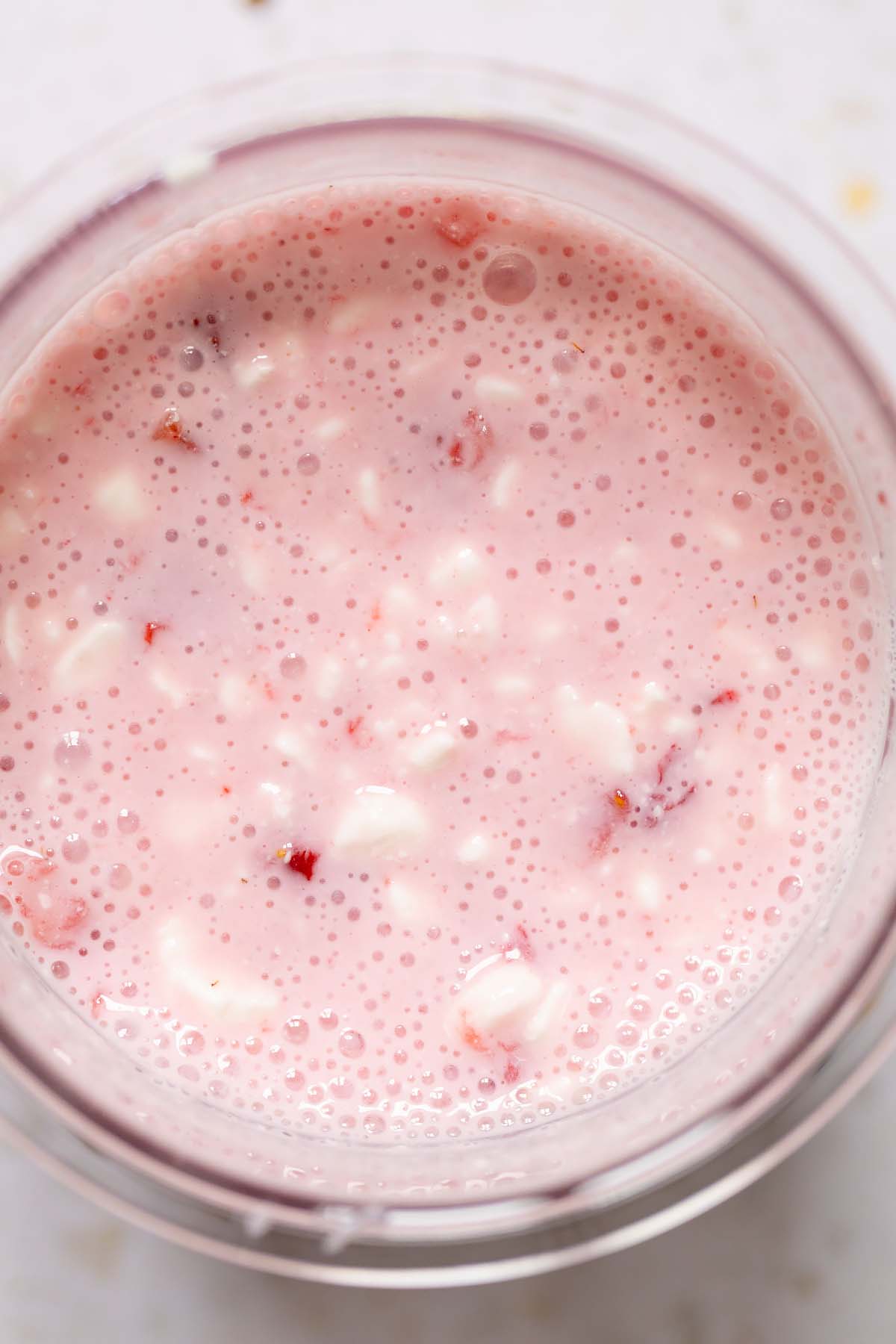 Unfrozen strawberry ice cream