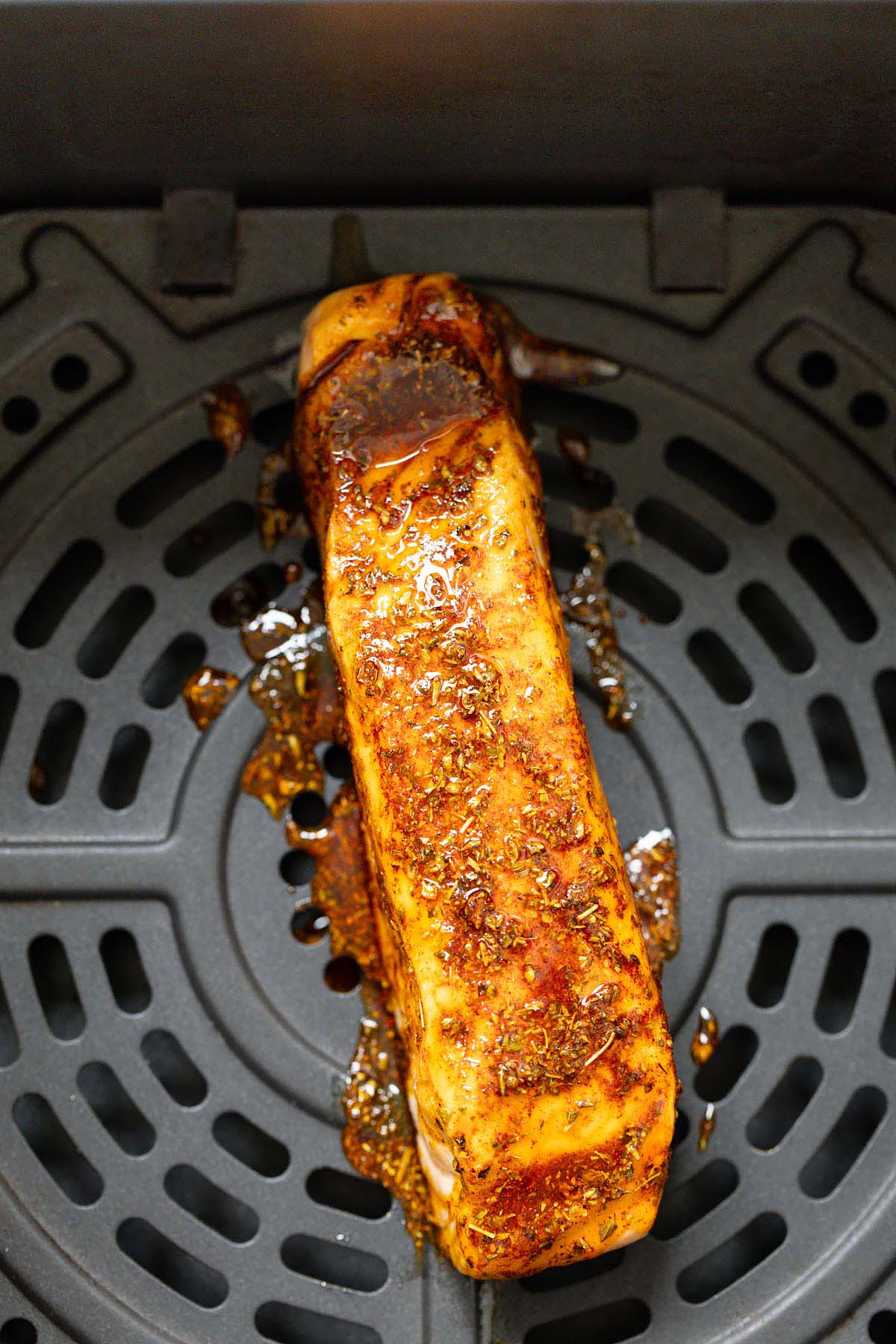 Salmon in air fryer basket