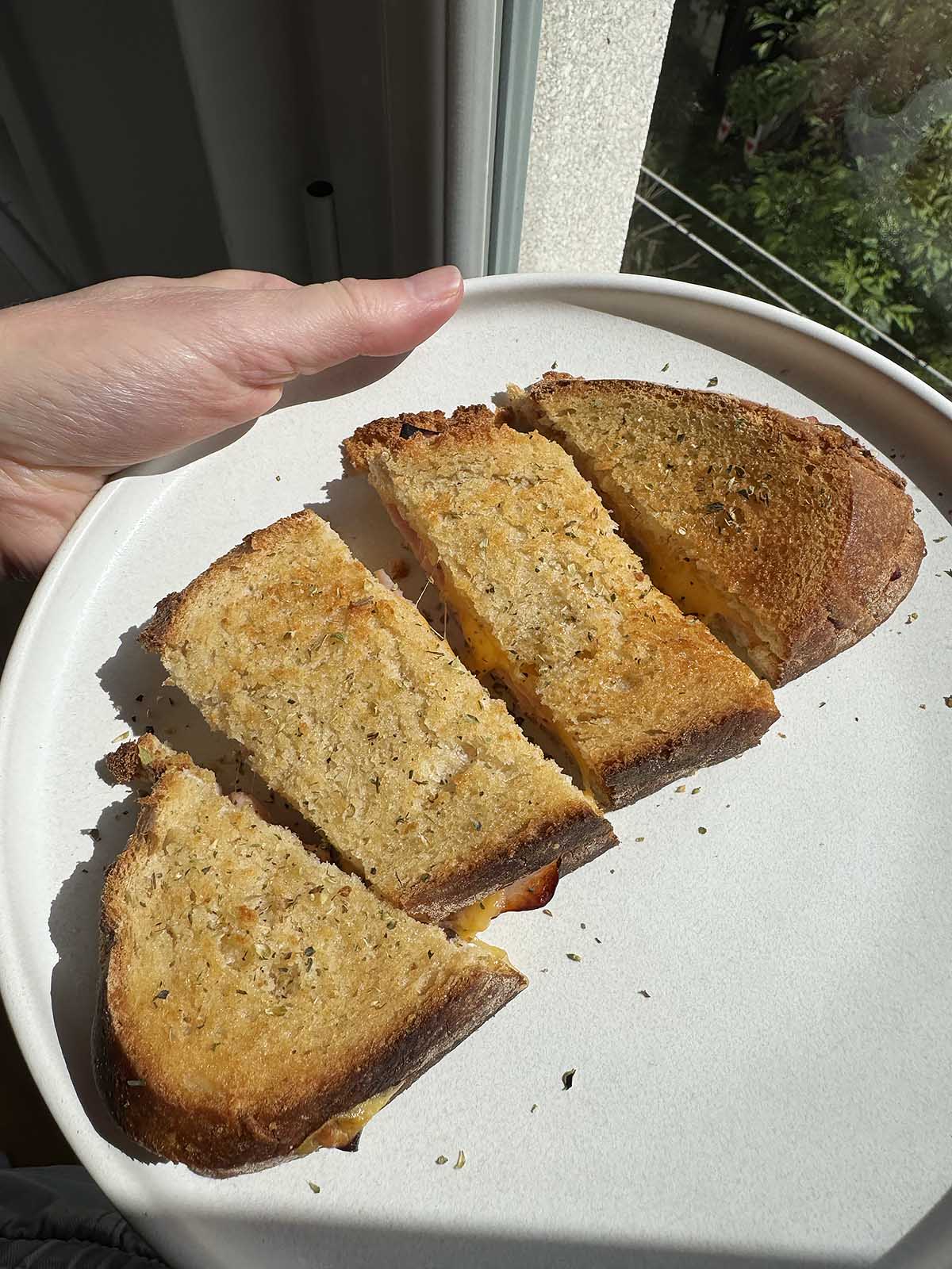 Air fryer ham and cheese toastie
