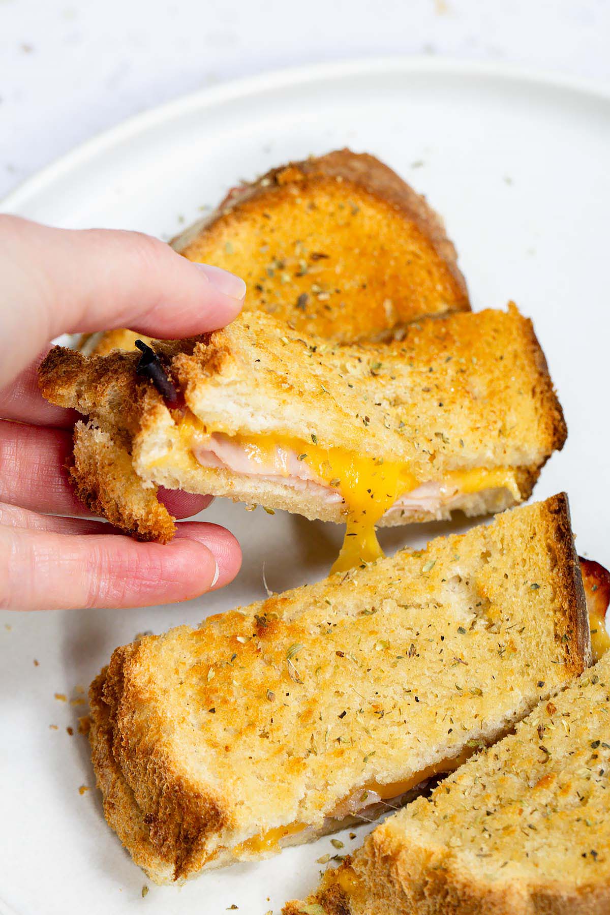 Air fryer ham and cheese sandwich