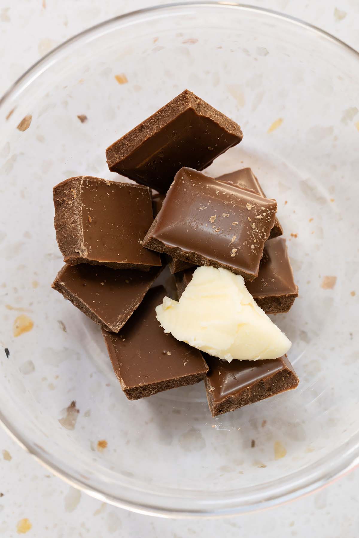 chocolate and butter in a small bowl