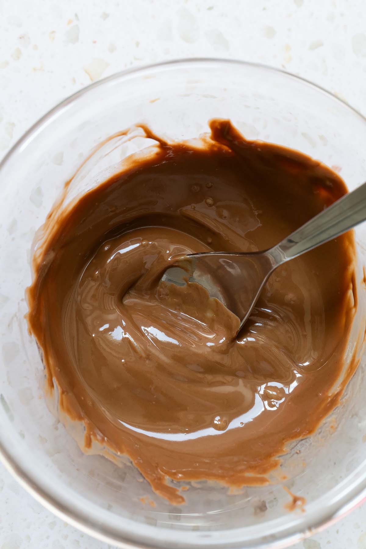 Melted chocolate in a bowl