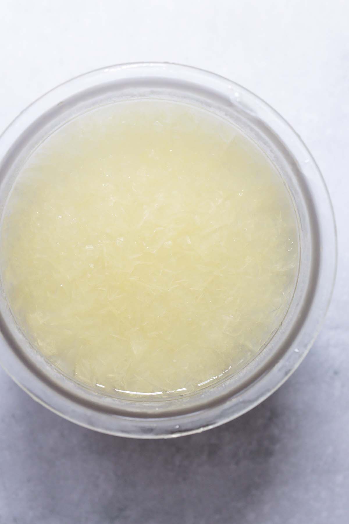 frozen lemon sorbet in ninja creami container
