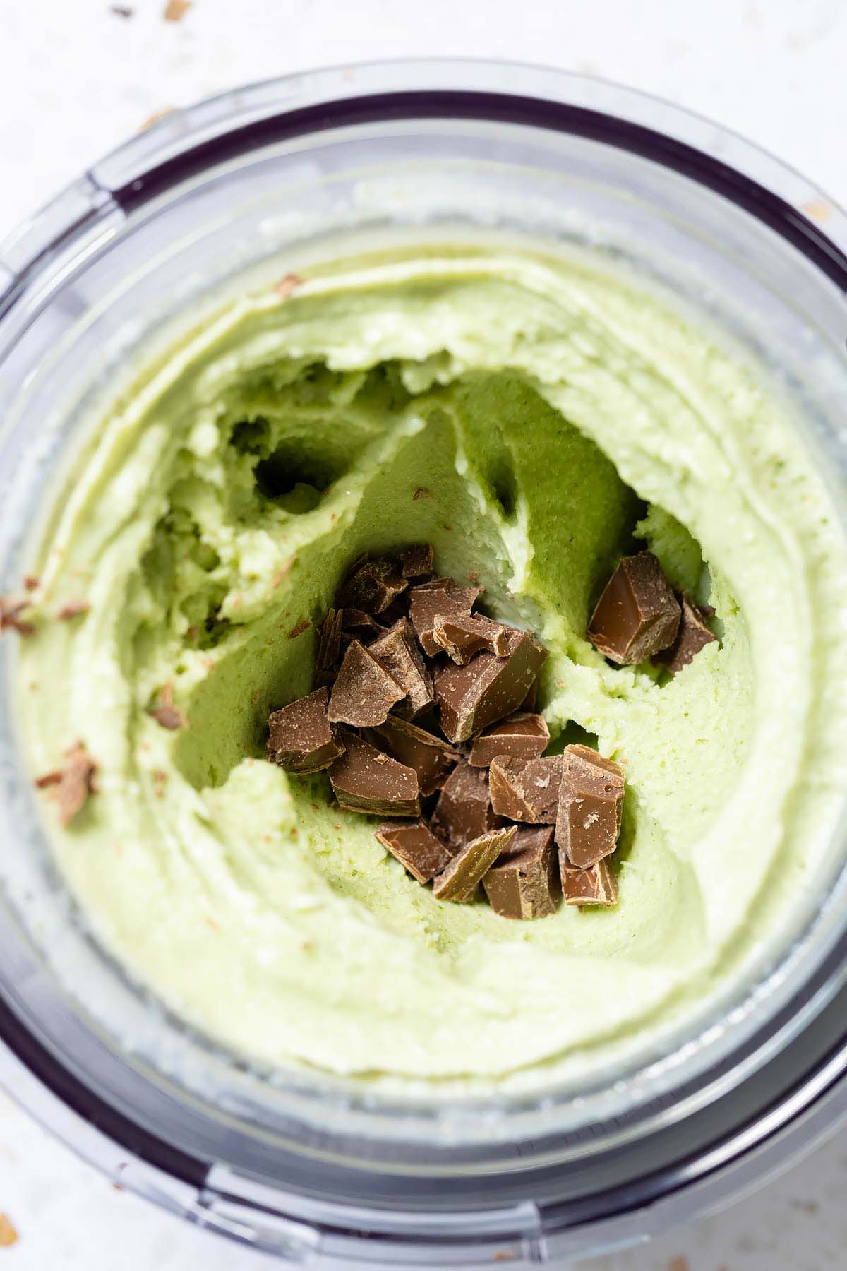 Adding chocolate to mint ice cream