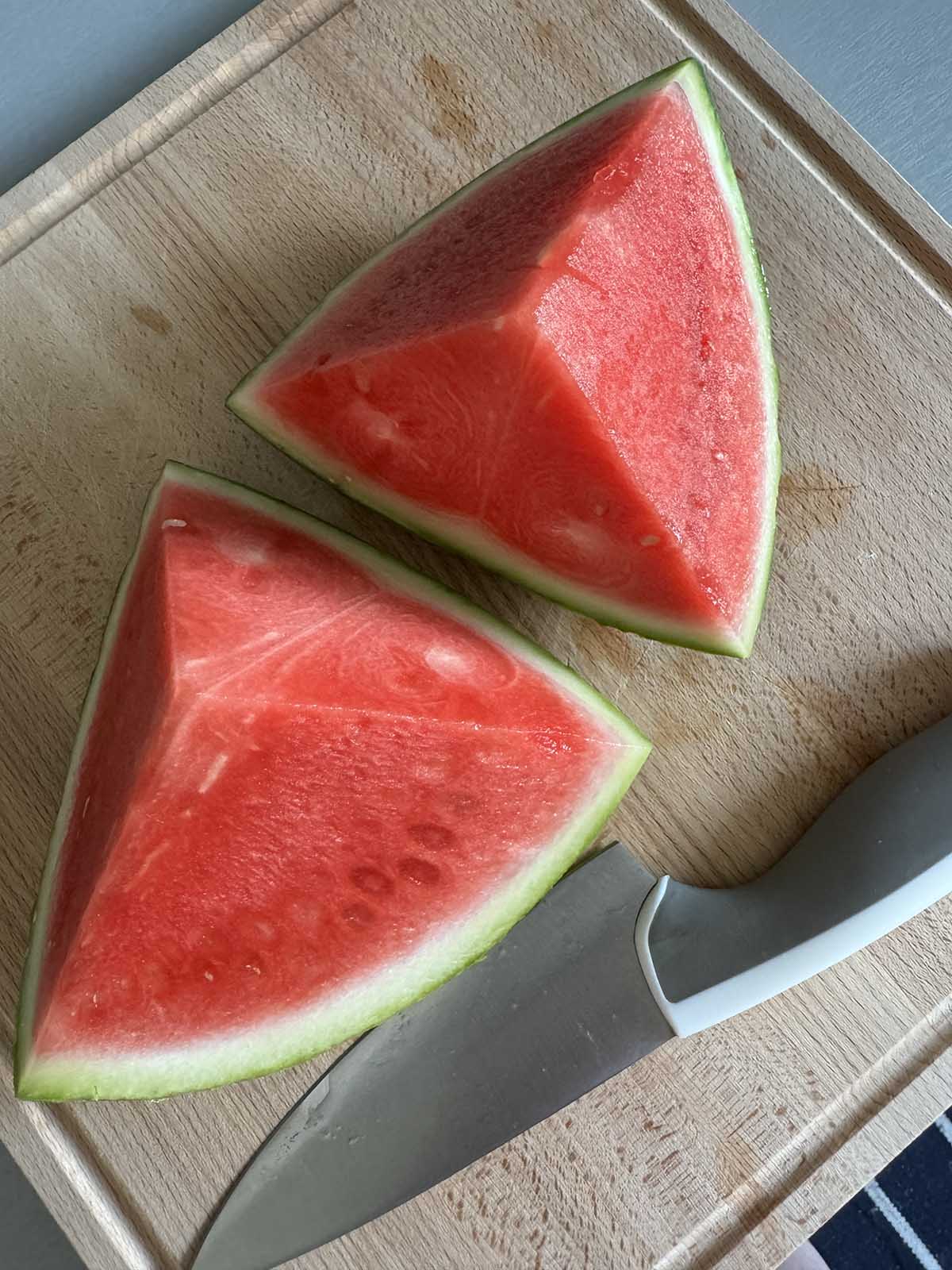 Cutting watermelon
