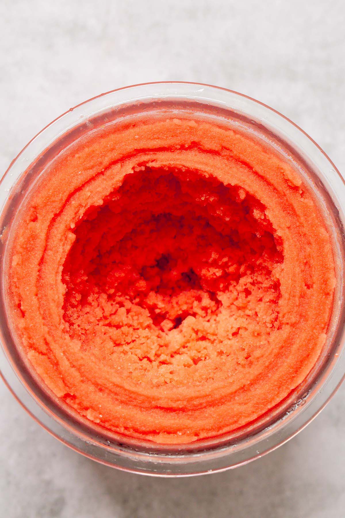 Ninja Creami watermelon sorbet after processing