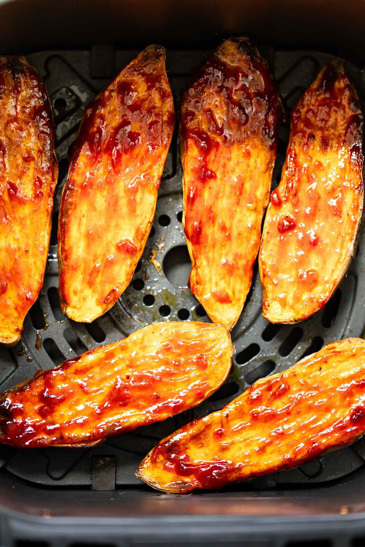 sweet potatoes brushed with gochujang butter