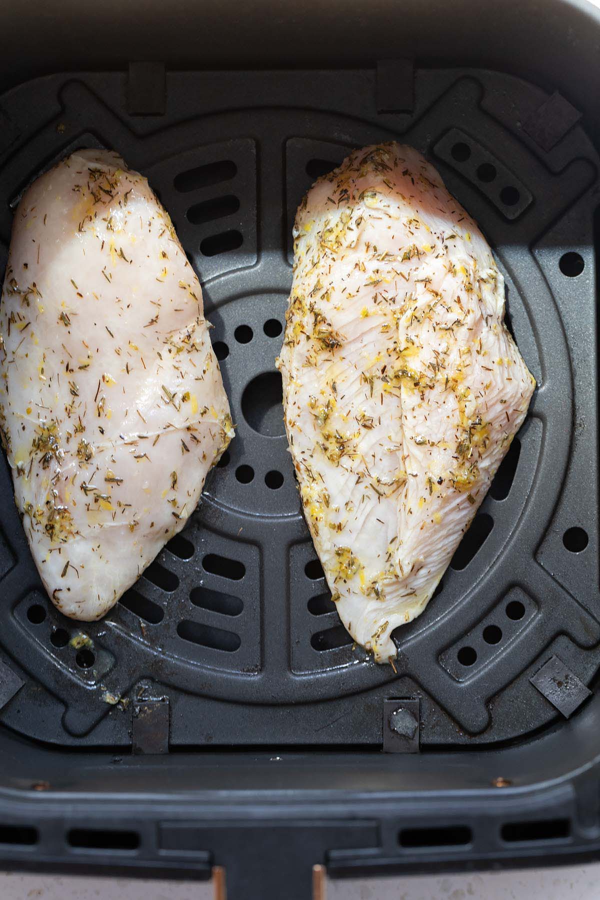 Raw chicken in the air fryer