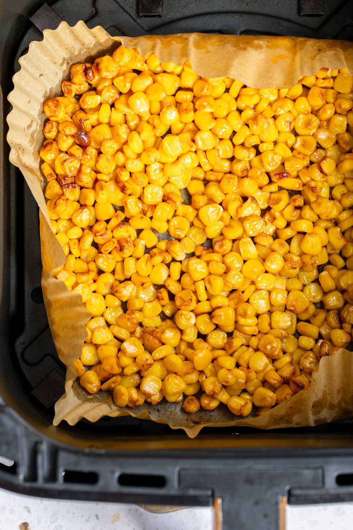 Roasted canned corn in the air fryer