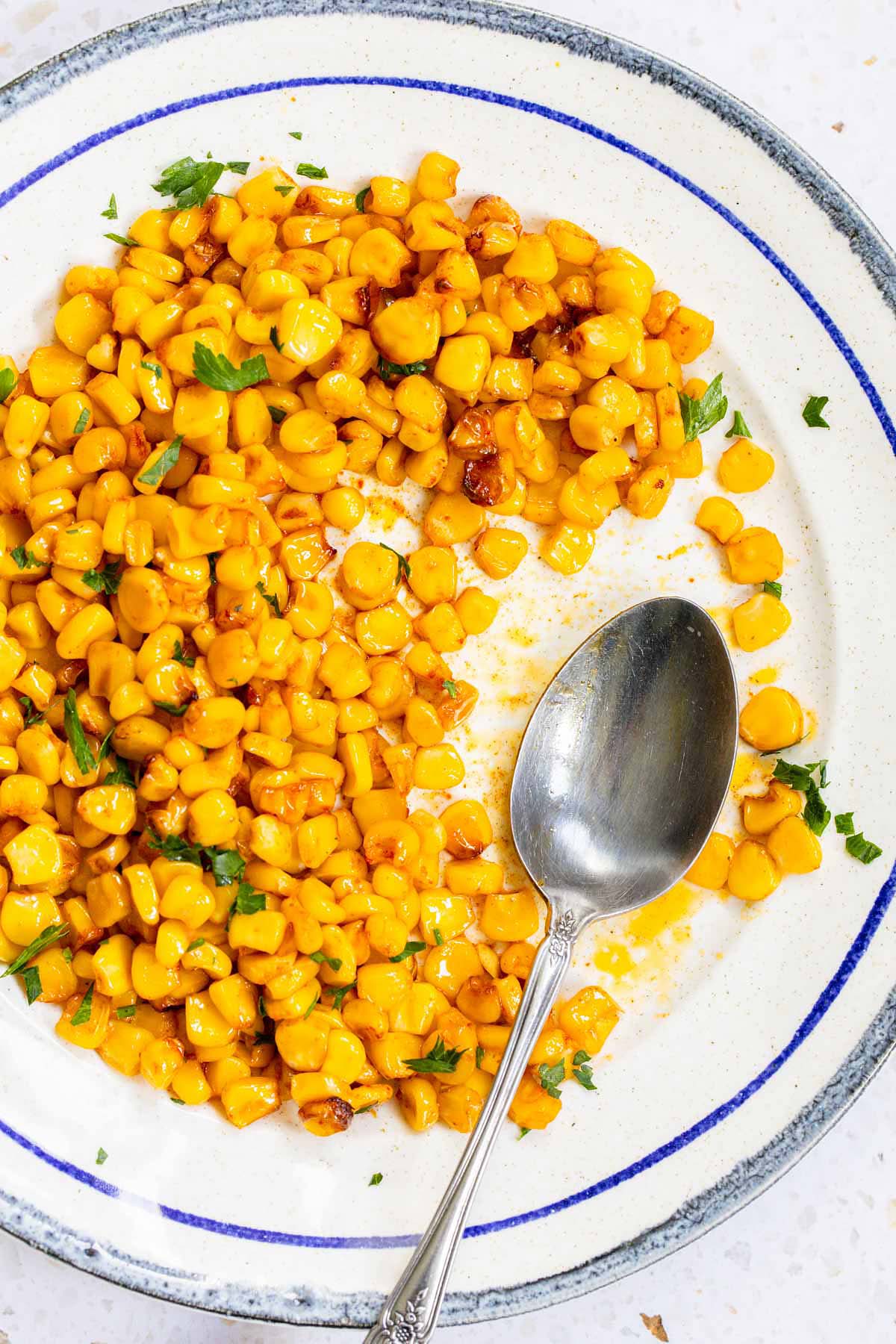 Air fryer roasted corn kernels