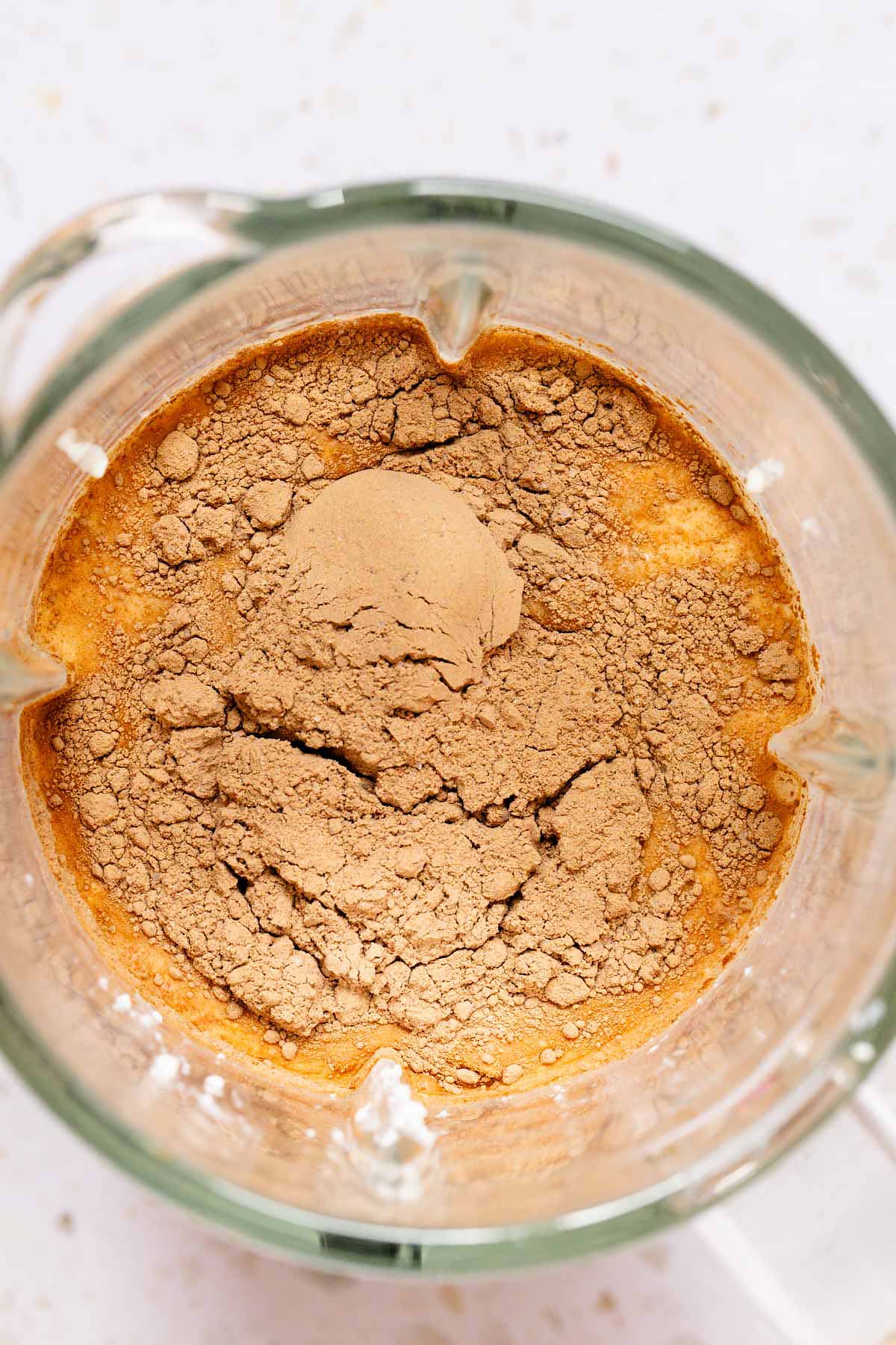 Ice cream ingredients in blender