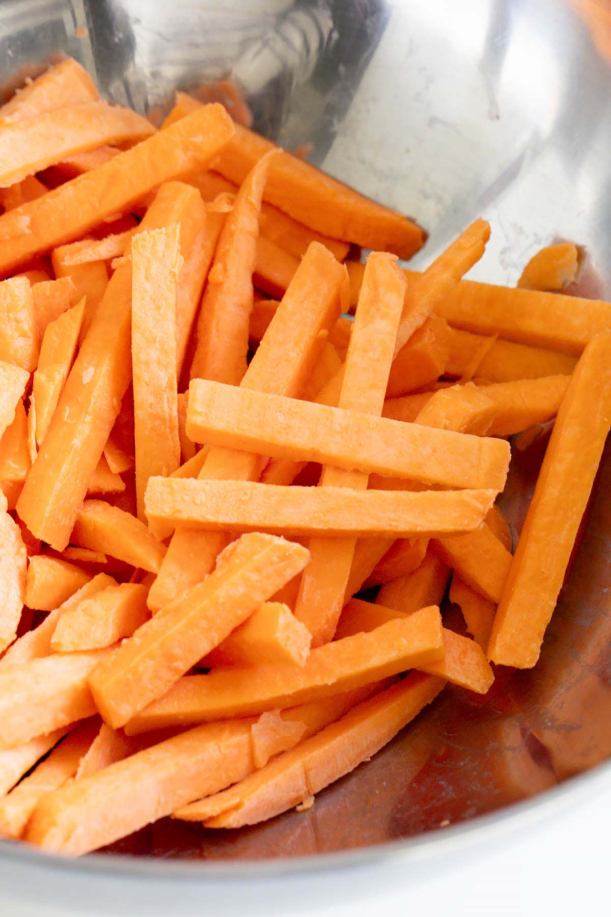 Cut sweet potato into fries
