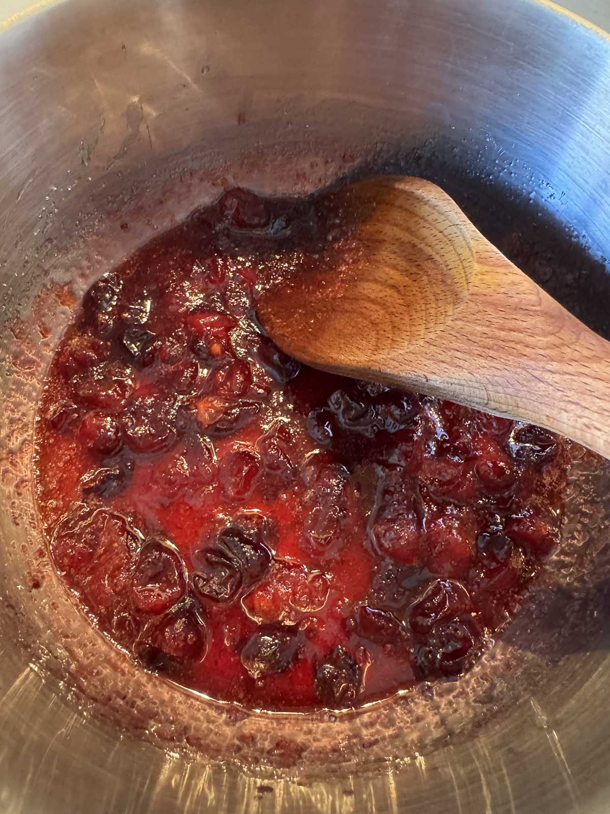 Cooked cranberries