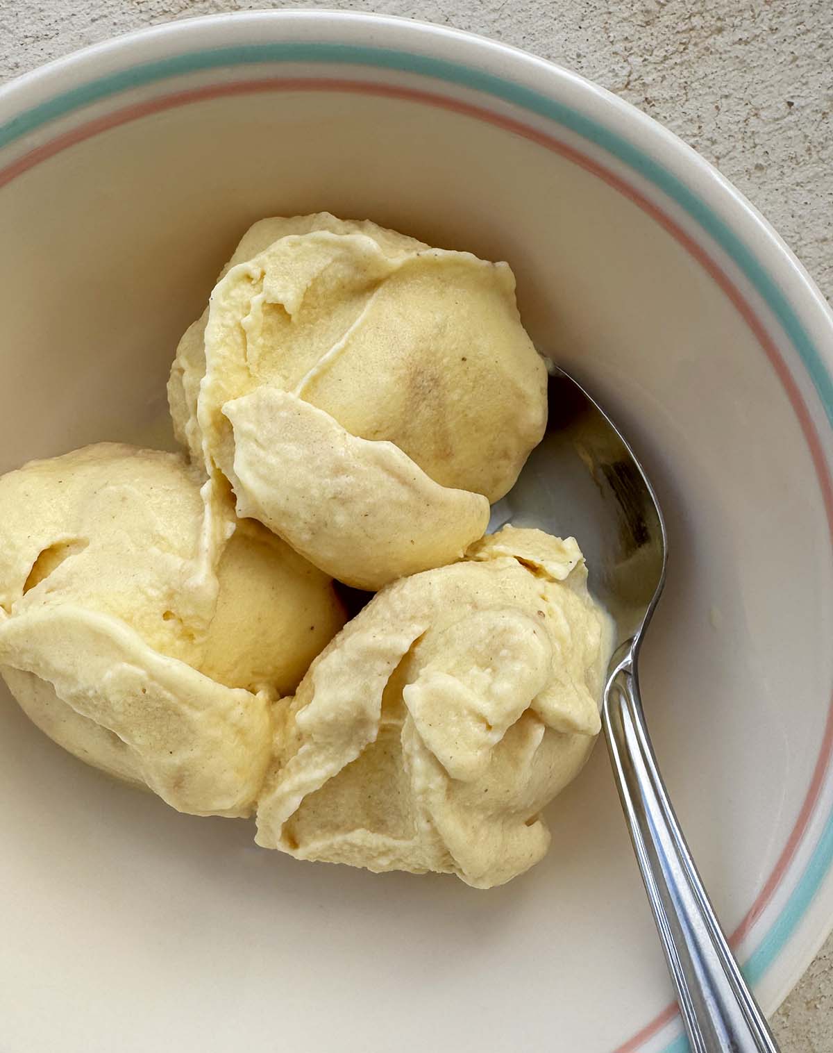 Ninja Creami eggnog ice cream in a bowl