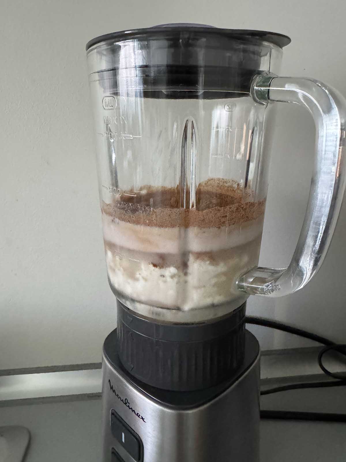 Ingredients in a blender