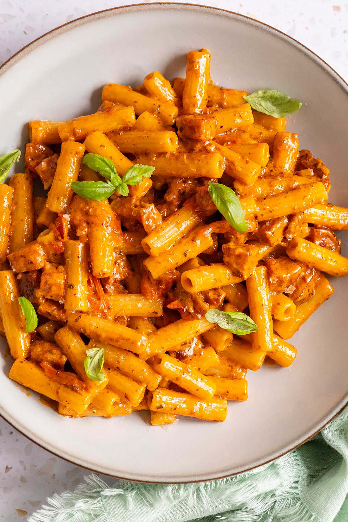 Calabrian pesto pasta with sausage