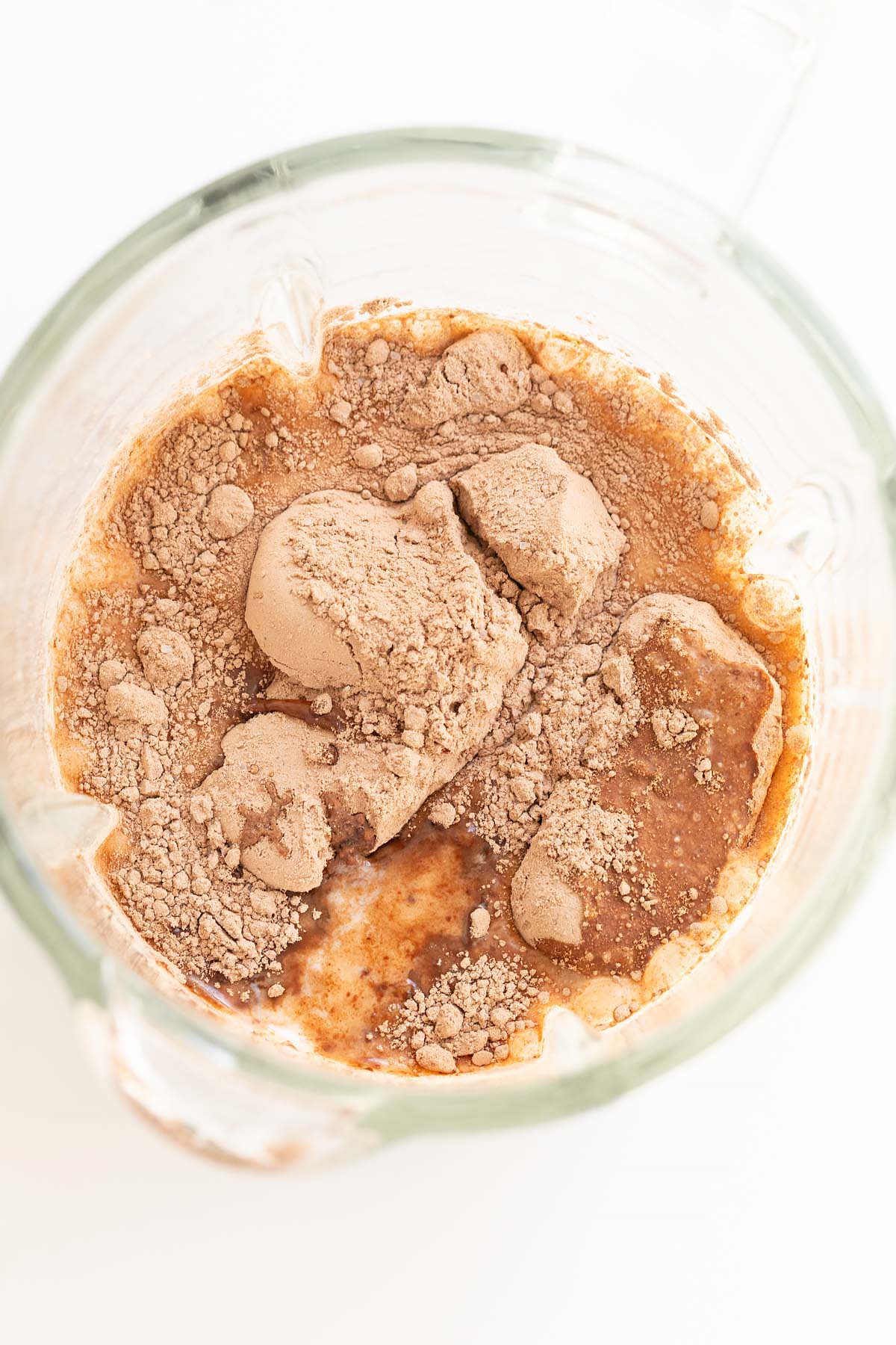 Ice cream ingredients in blender