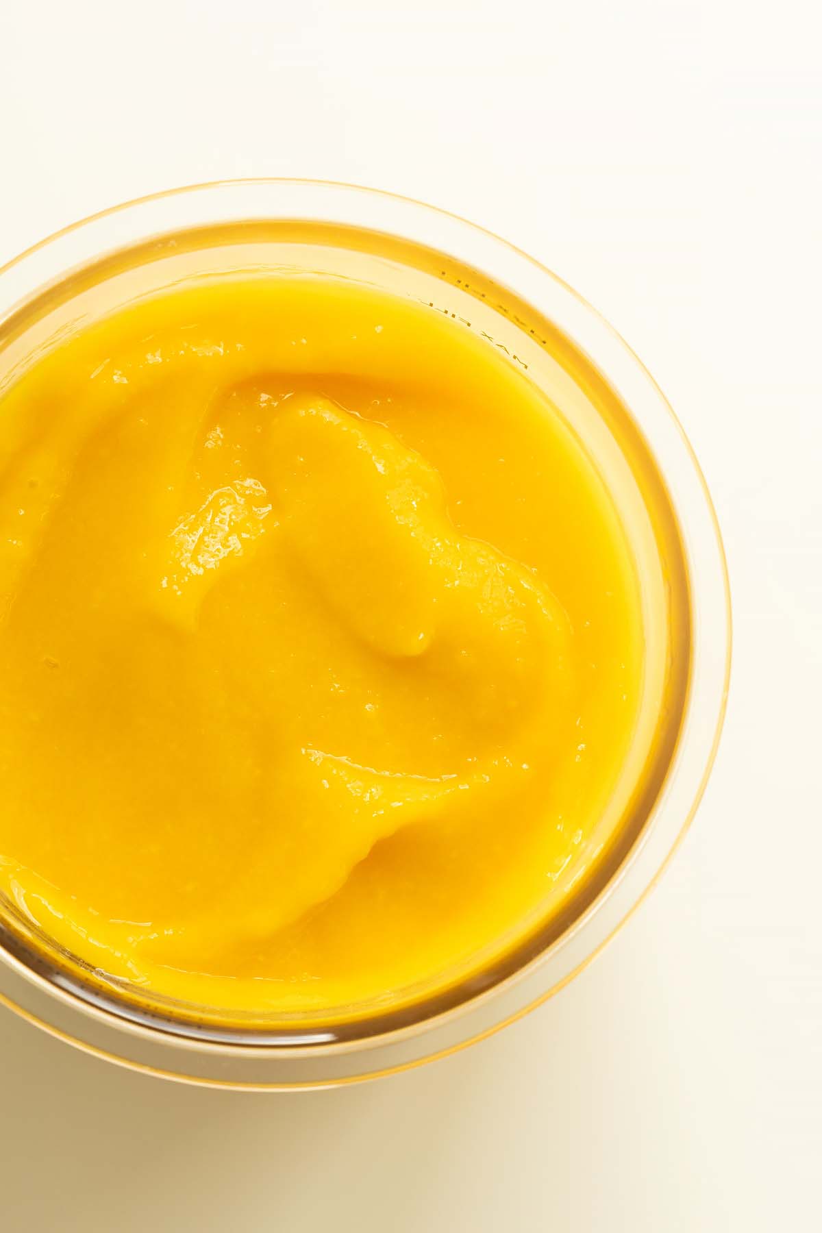 Mango sorbet mixture about to be frozen