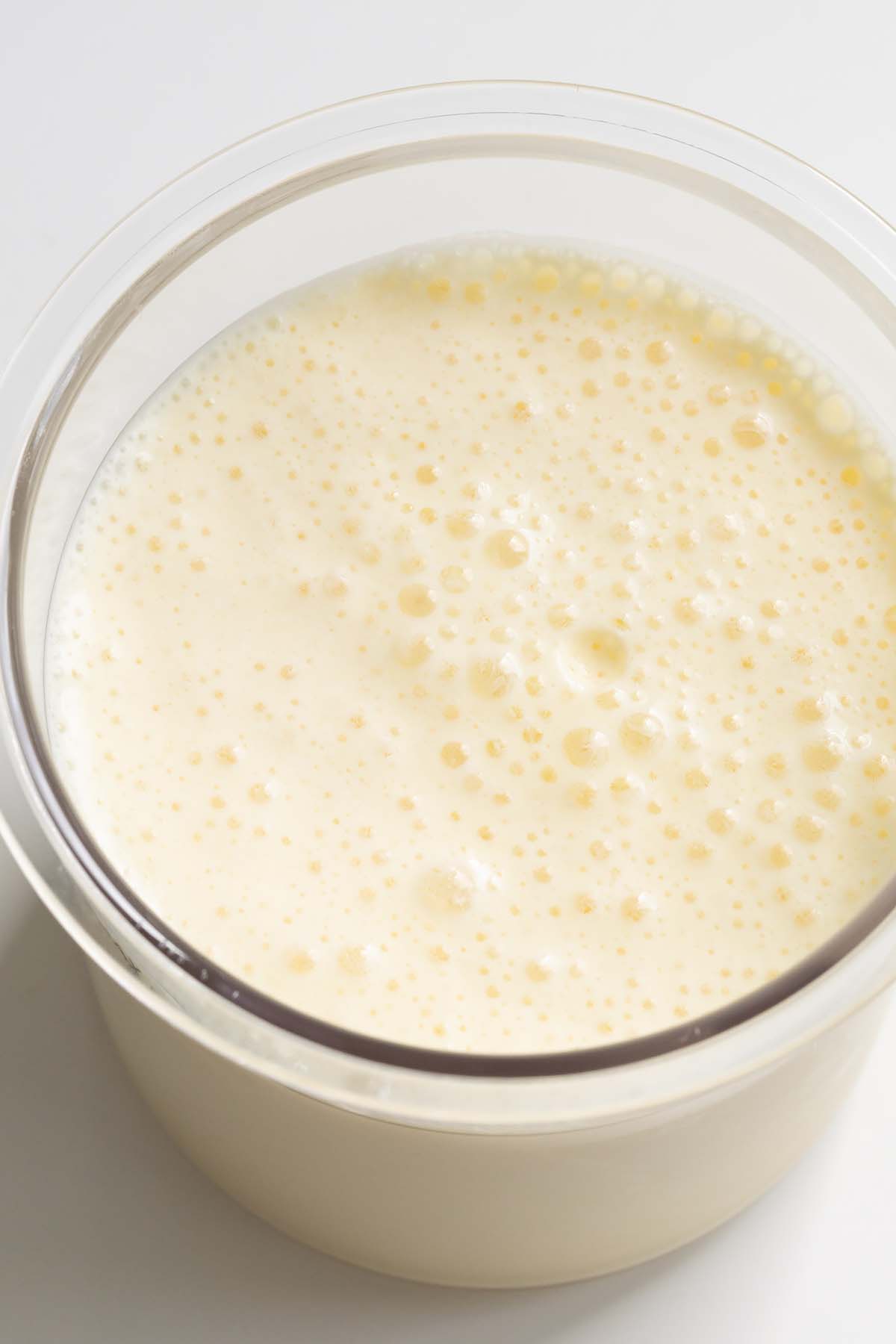 Ice cream blended in Ninja Creami container