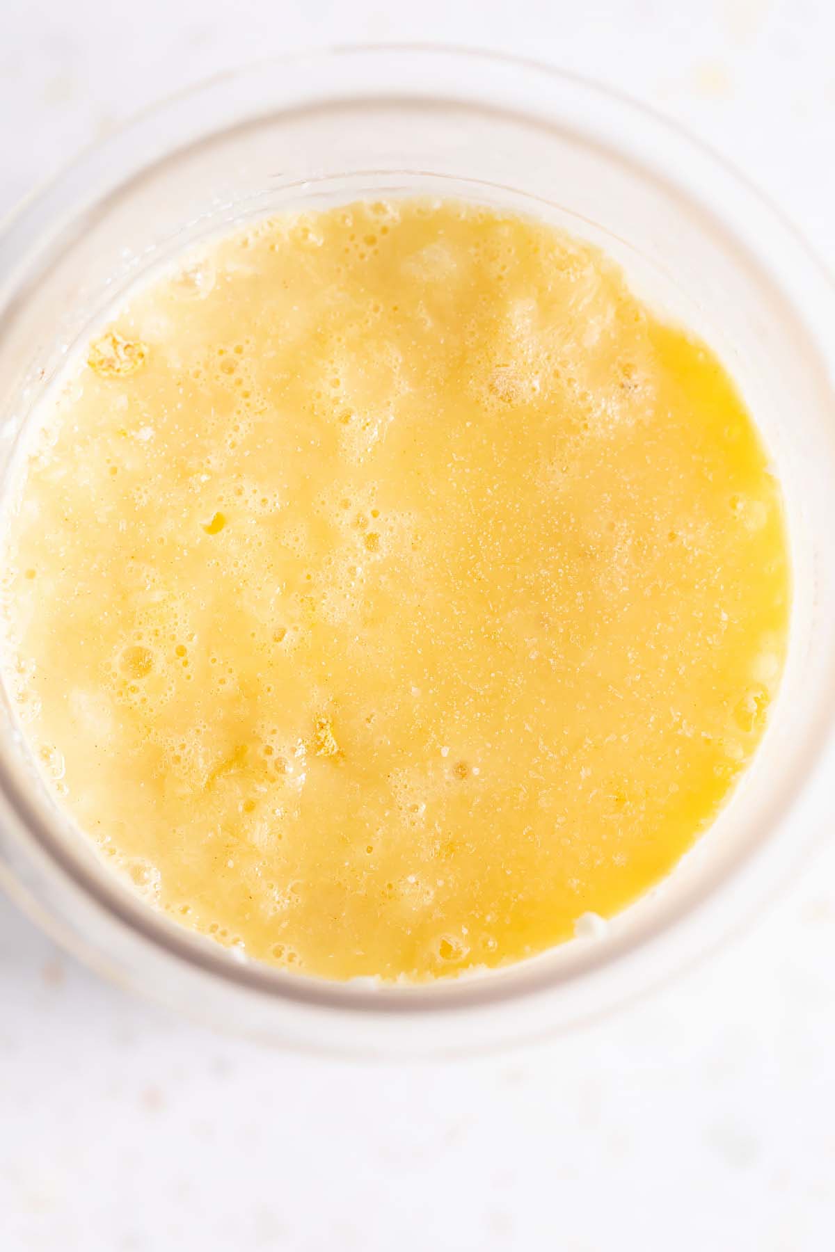 Frozen ice cream in Creami container