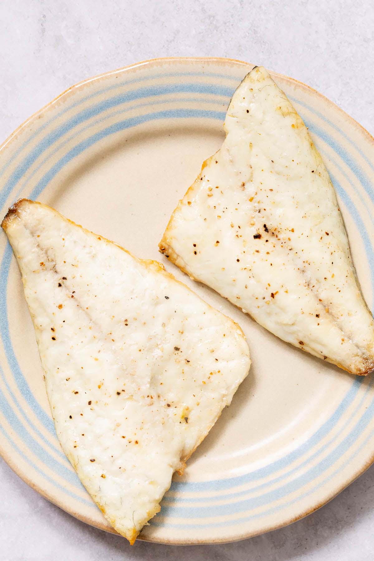 Sea bream fillets on a plate