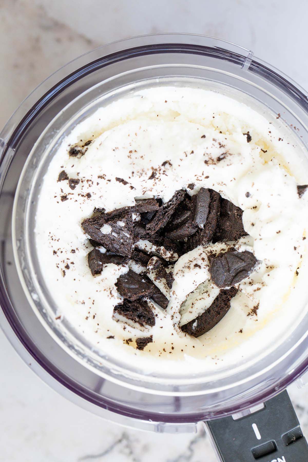 Adding oreos to ice cream
