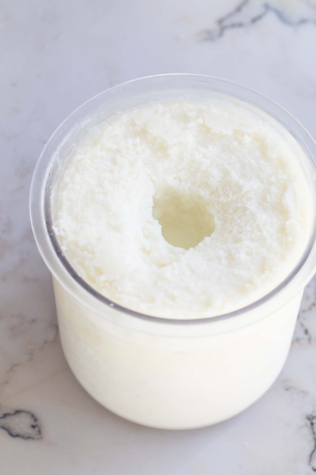 Ice cream after first process