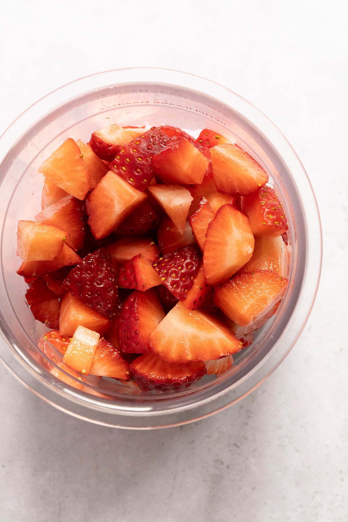 Diced strawberries