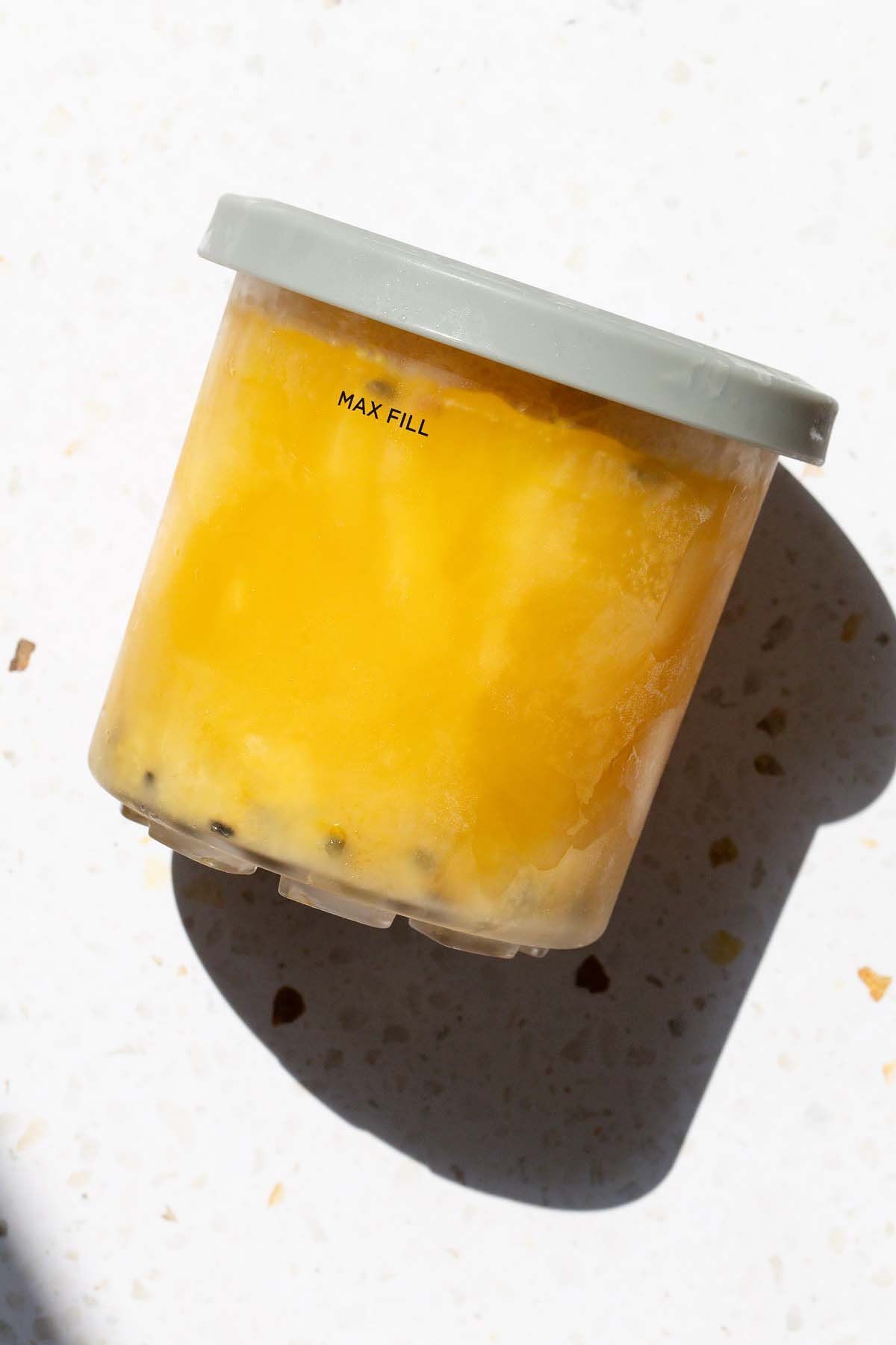 Frozen Ninja Creami passionfruit sorbet