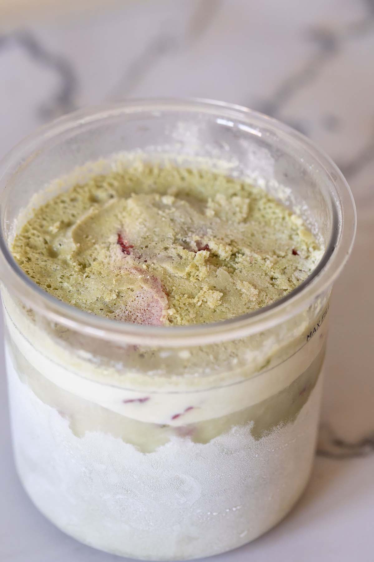 Frozen strawberry matcha ice cream