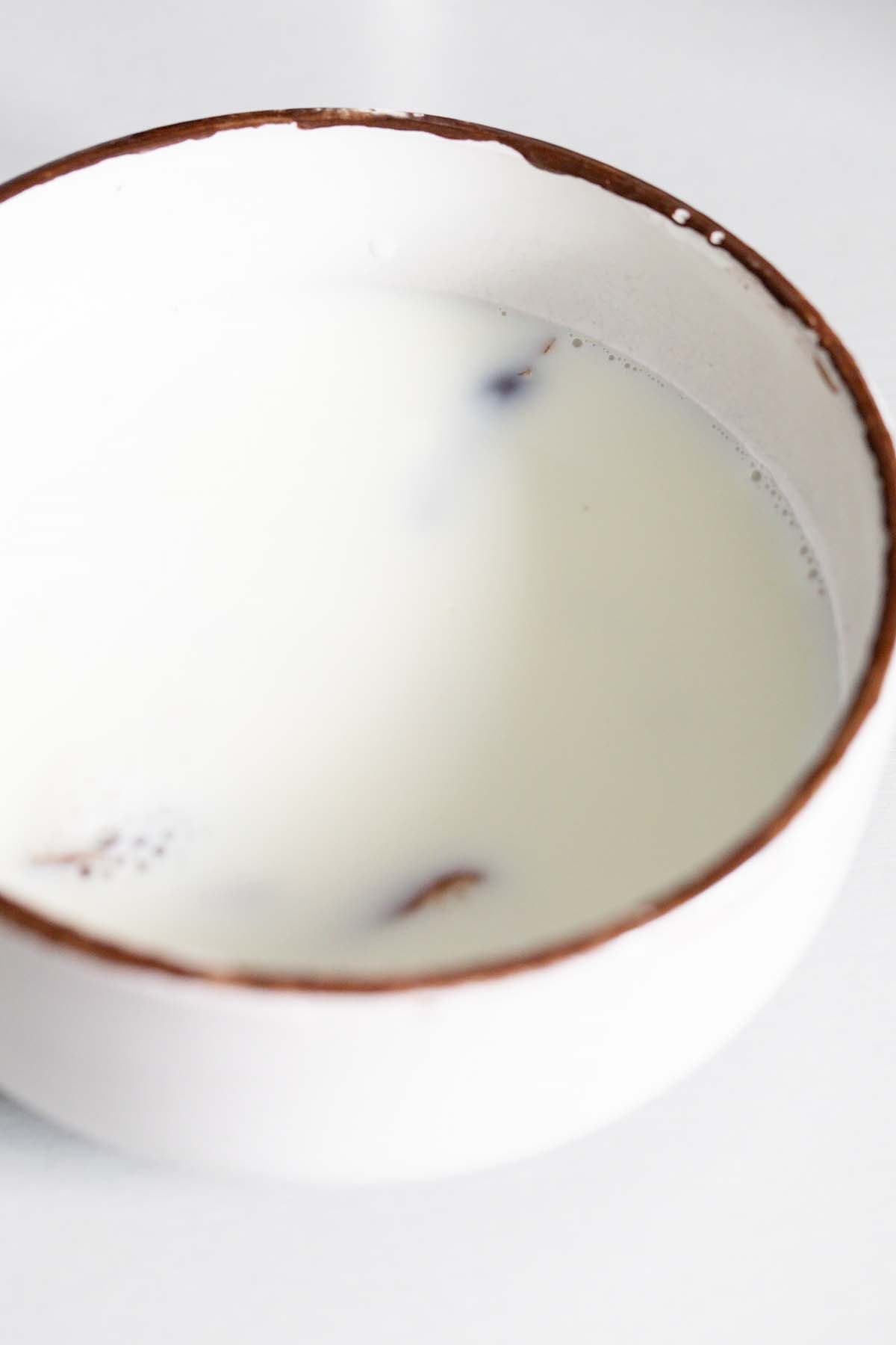 Dates soaking in warm milk