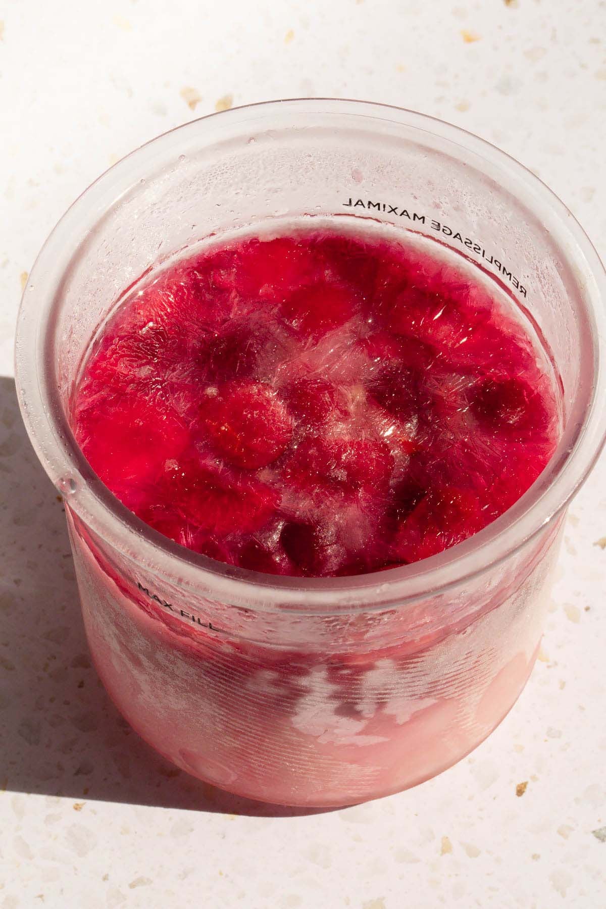 Frozen cherry limeade sorbet