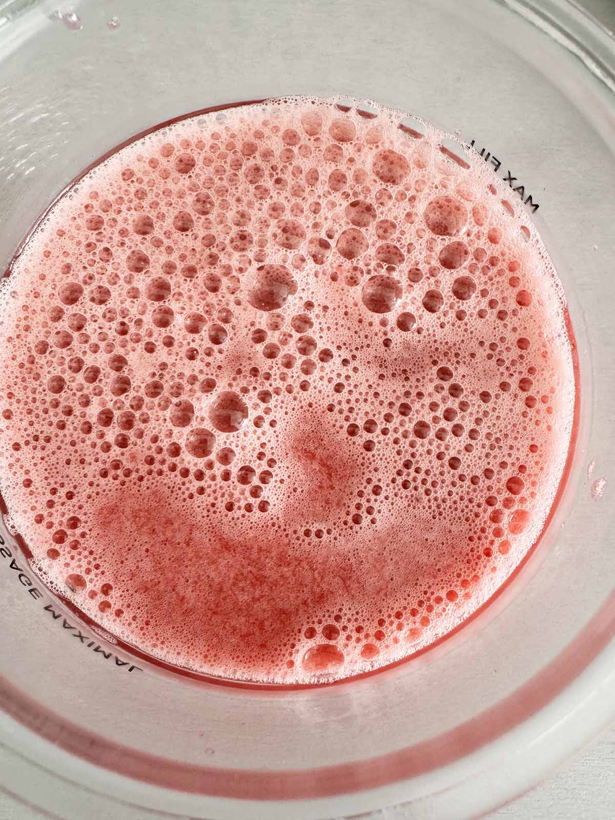 Unfrozen hibiscus sorbet