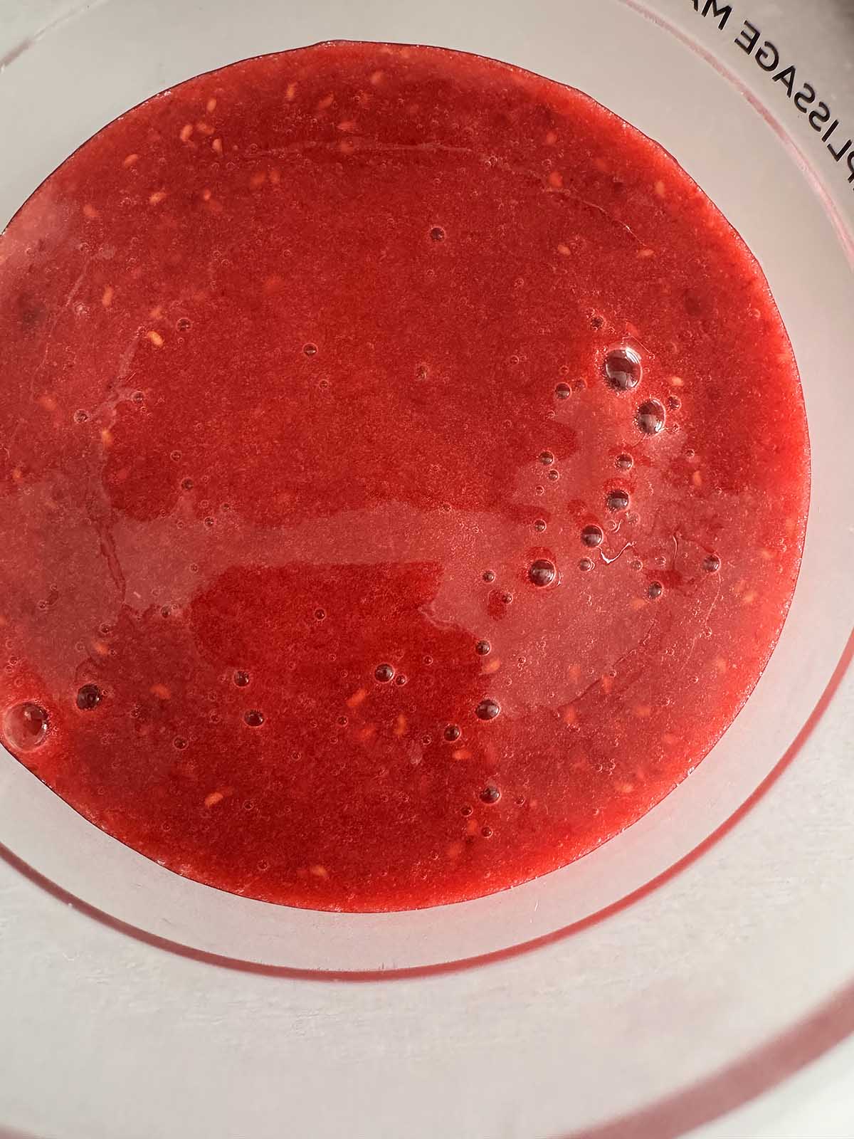Unfrozen raspberry sorbet