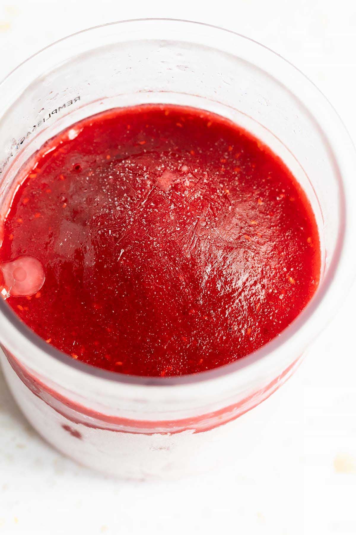 Frozen sorbet in Ninja Creami container