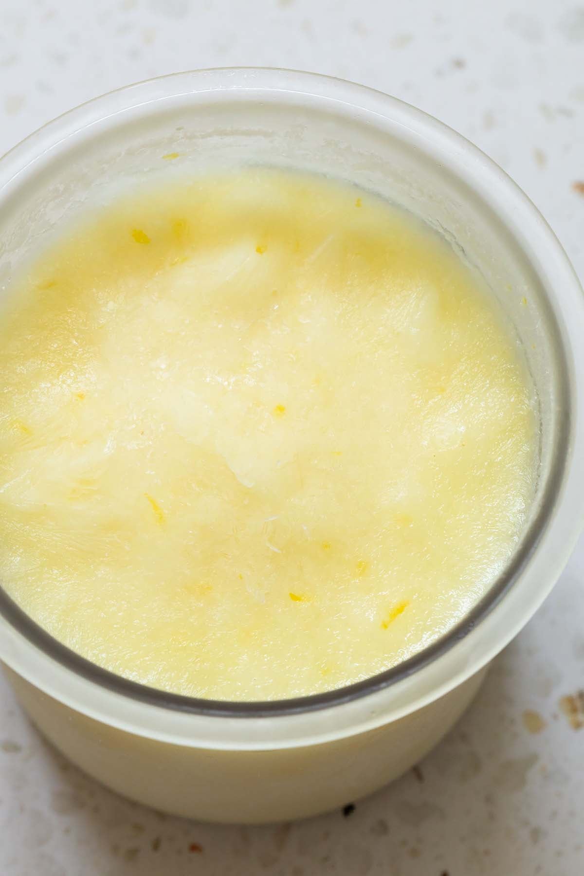 Frozen Ninja Creami lemon frozen yogurt