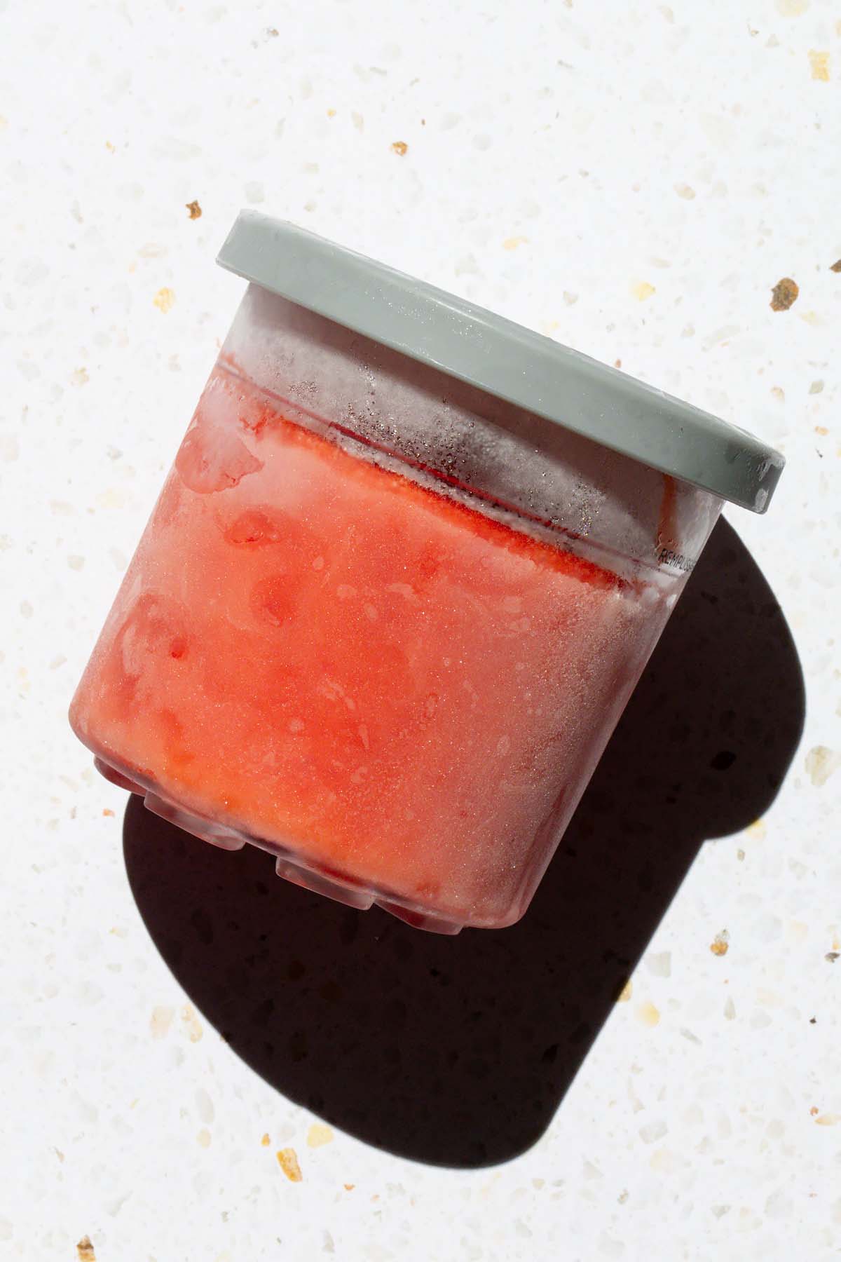 Frozen Ninja Creami strawberry peach sorbet