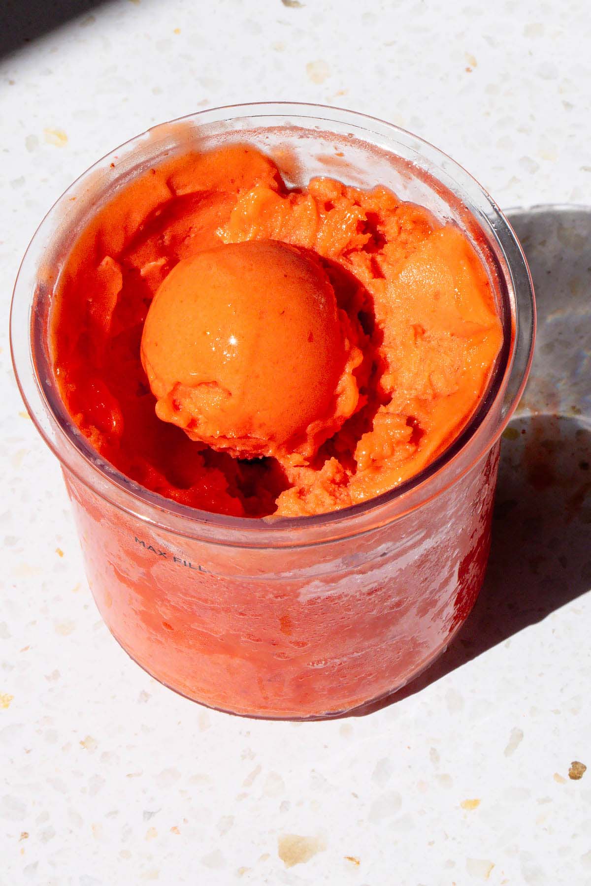 Ninja Creami strawberry peach sorbet