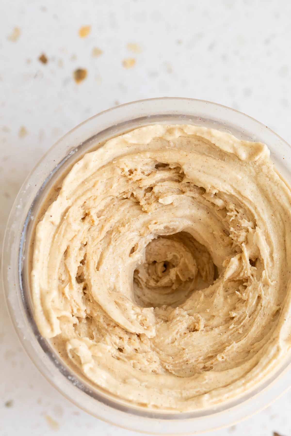 Processed ice cream in Ninja Creami container