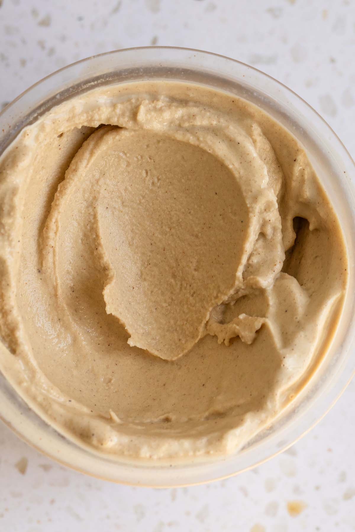 Processed gingerbread latte ice cream