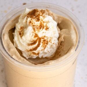 Ninja Creami gingerbread latte ice cream with whipped cream