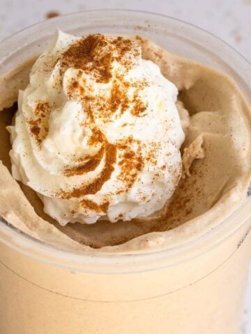 Ninja Creami gingerbread latte ice cream with whipped cream