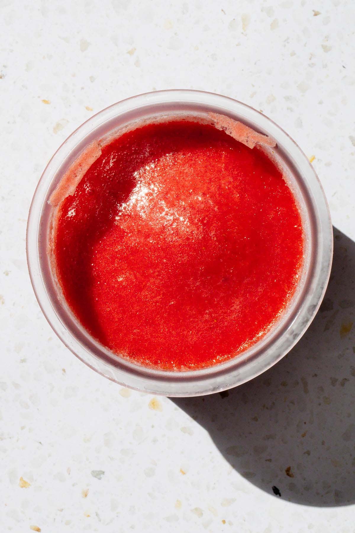 Frozen sorbet in Ninja Creami container